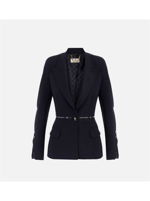 JACKET WITH LOGO TAPE ELISABETTA FRANCHI | GI17156E2110 Nero